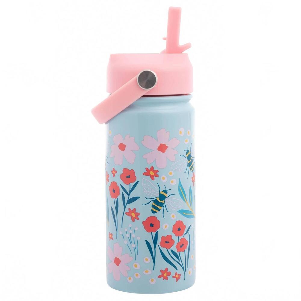 NEW STEPHEN JOSEPH kid's insulated stainless steel water bottle with handle in b